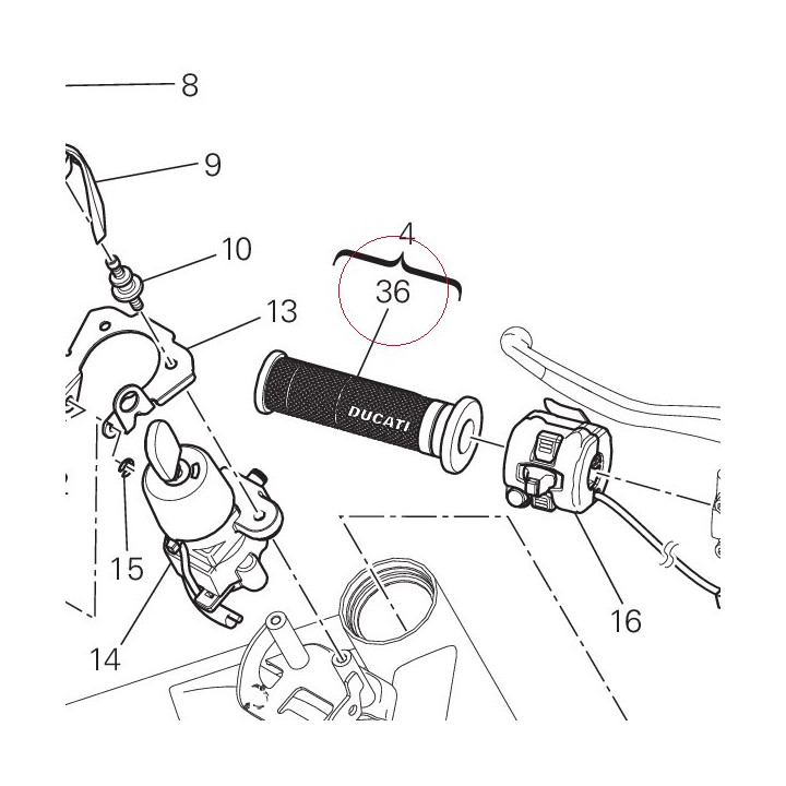 Hand grip left 36110131C