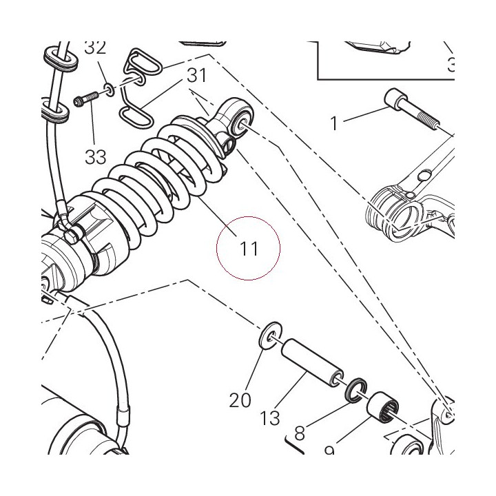 Rear shock absorber 36521011B