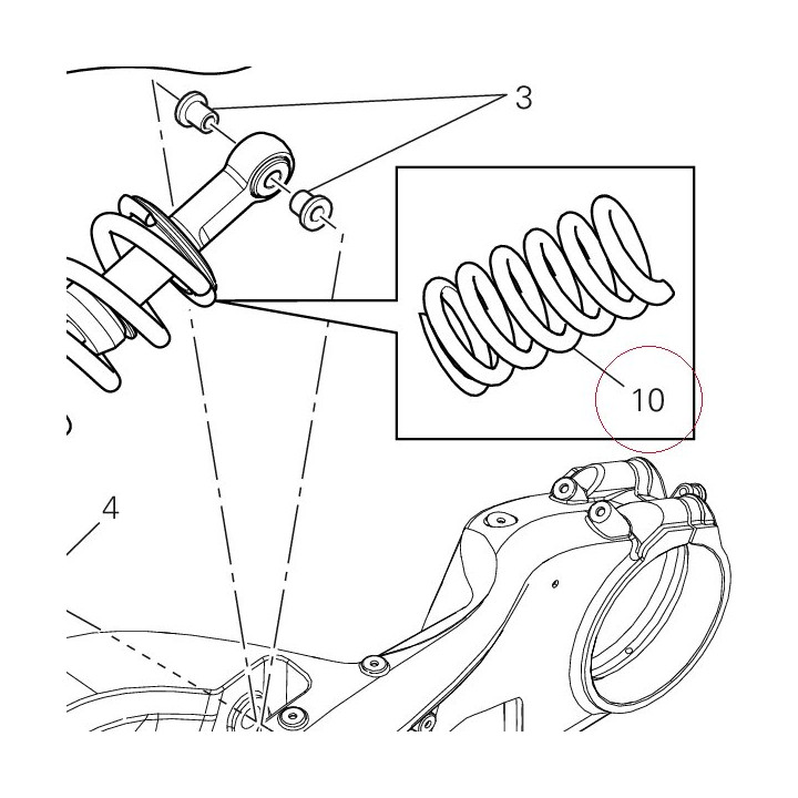 Spring, rear shock absorber 36640261A