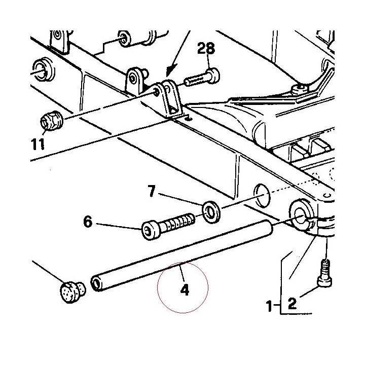 Axle, rear swing arm 36910011A
