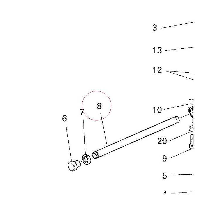 Axle, rear swing arm 36910041A