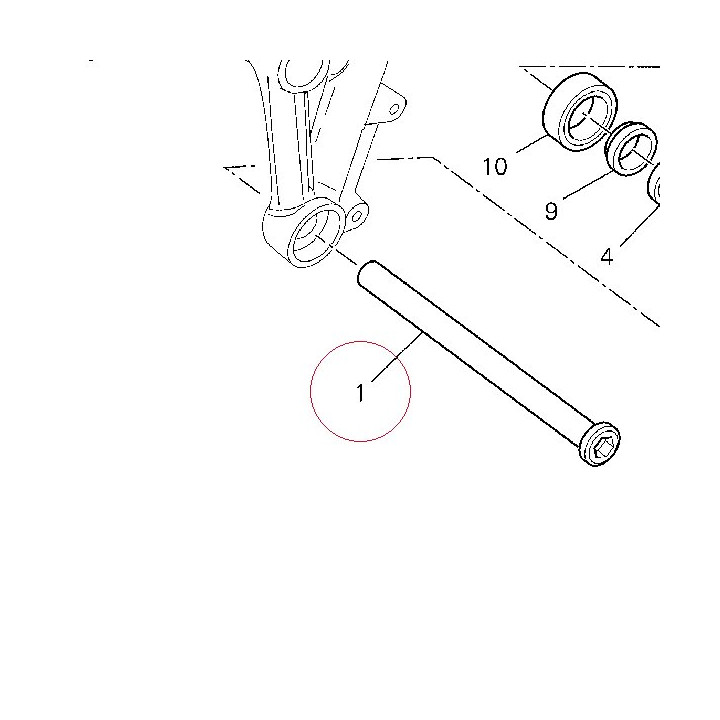 Axle, rear swing arm 36911201A