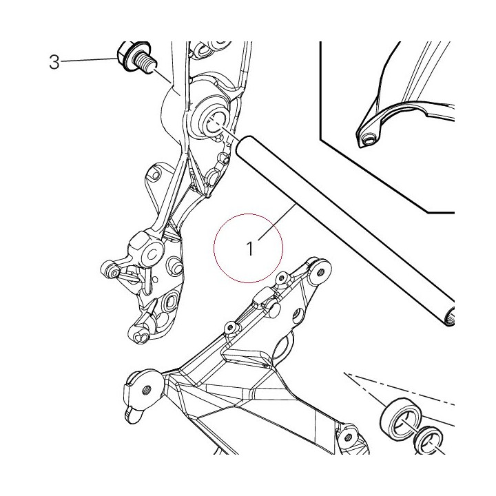 Axle, rear swing arm 36911241A