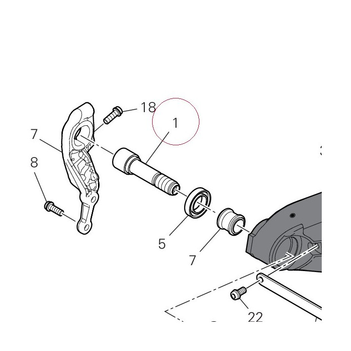 Swingarm pivot right 36911292AA