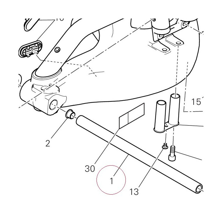 Axle, rear swing arm 36911391A