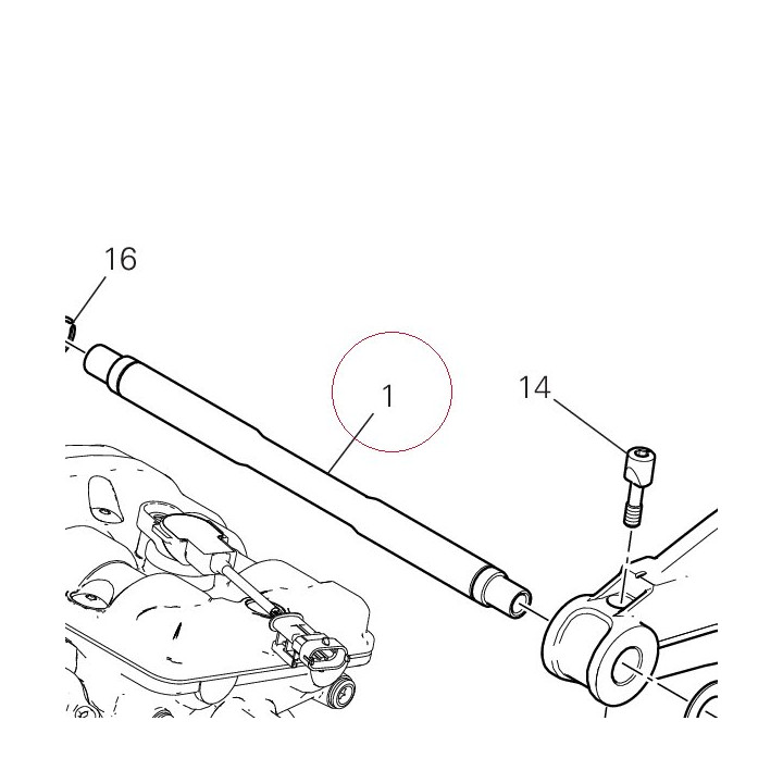 Axle, rear swing arm 36911401A