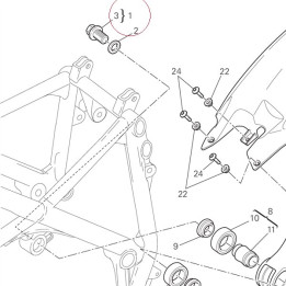 Axle, rear swing arm 36921231A