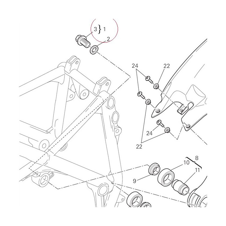 Axle, rear swing arm 36921231A