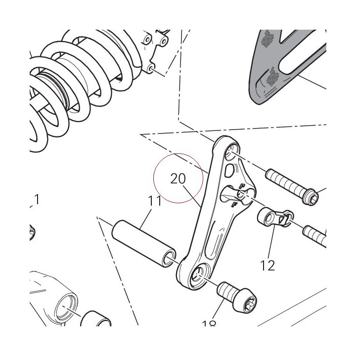 Rear rocker arm left 37211161BA