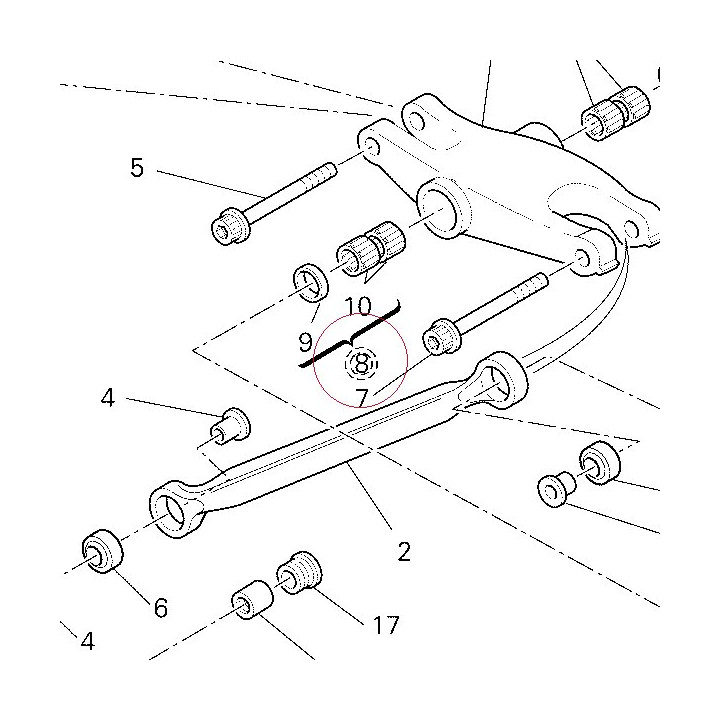 Lever set, rear cushion 37220162A