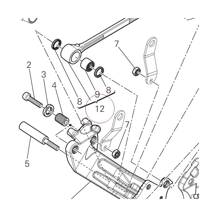 Rod, rear cushion, right 37221111D