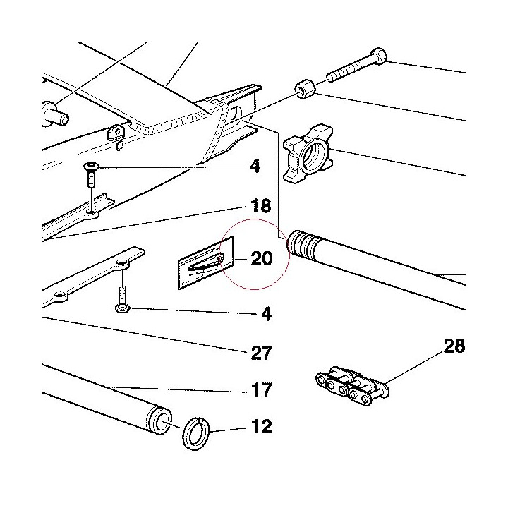 Sticker, adjusting chain 43311081E