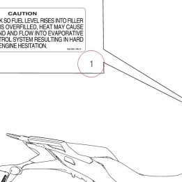 Label warning fuel tank 43311641A