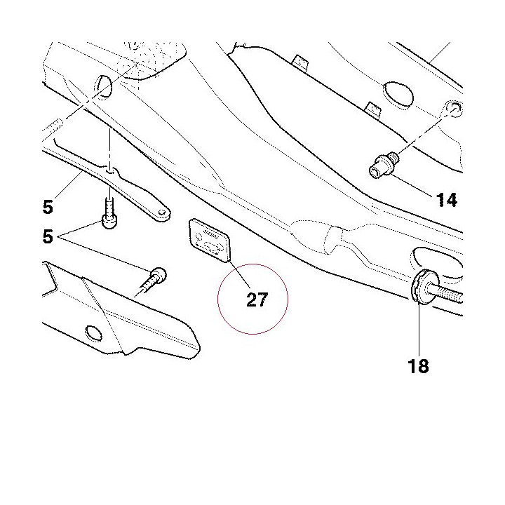 Sticker, adjusting chain 43313031A