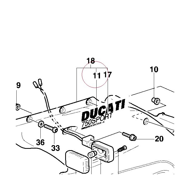 Graphic, left ducati 750 sport 43610331AA