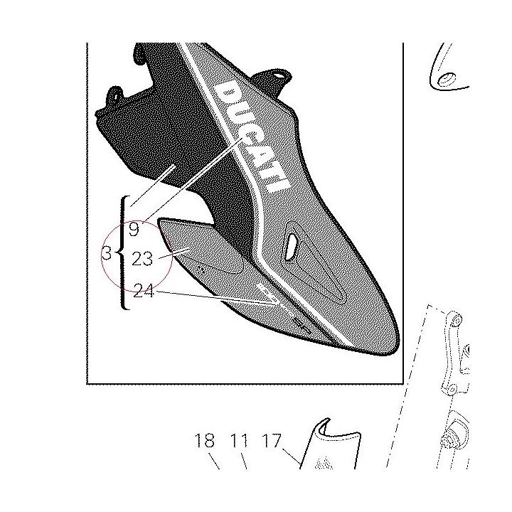 Tape, lower right 43611716B