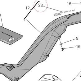 Emblem, frame cover multistrada 1200 43611742A