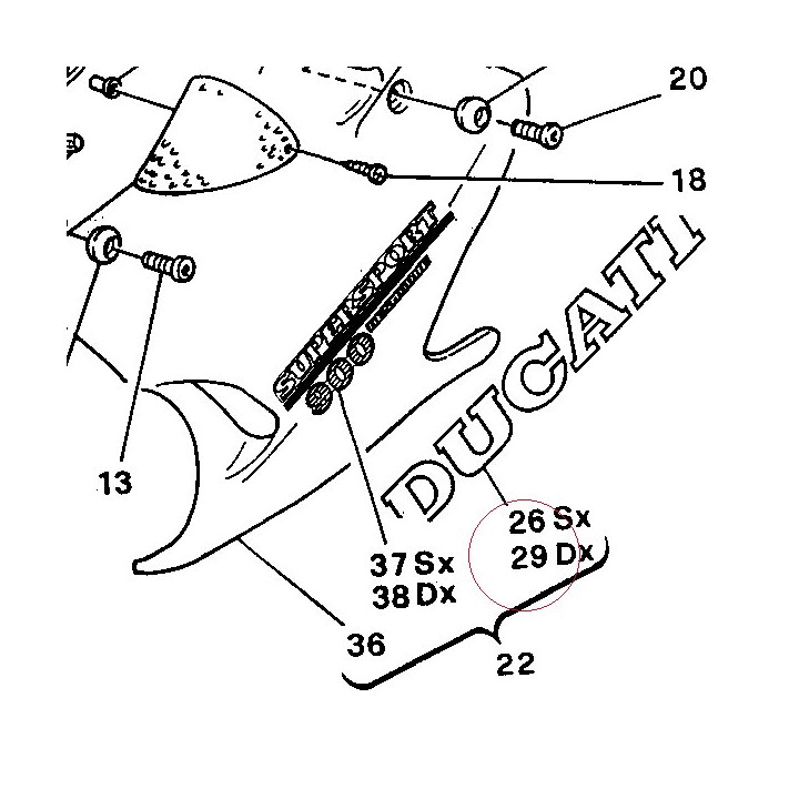 Right sticker ducati 43710841A