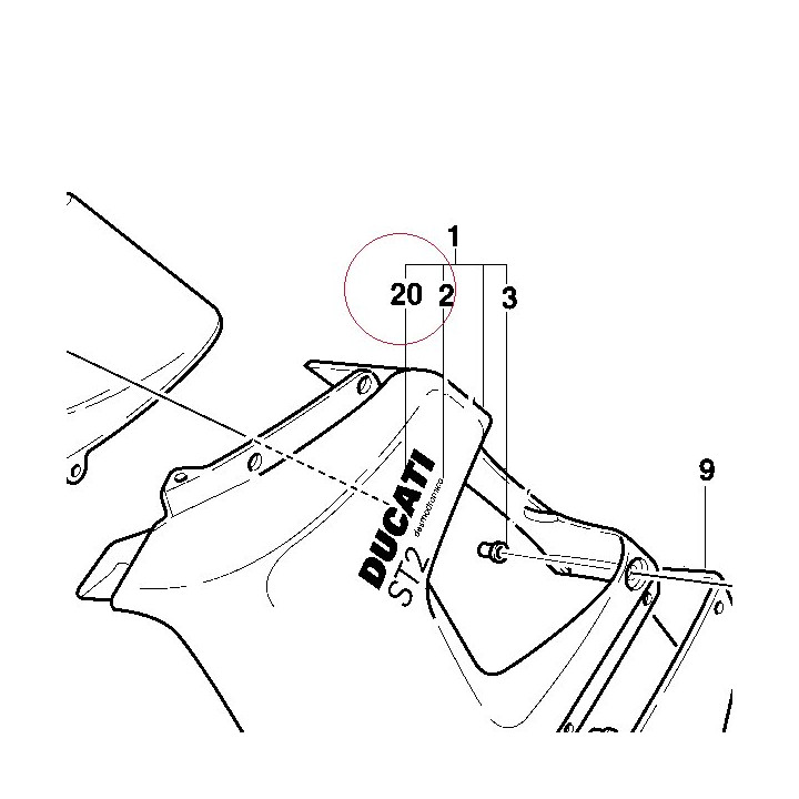 Graphic, left ducati ST2 43711111AB