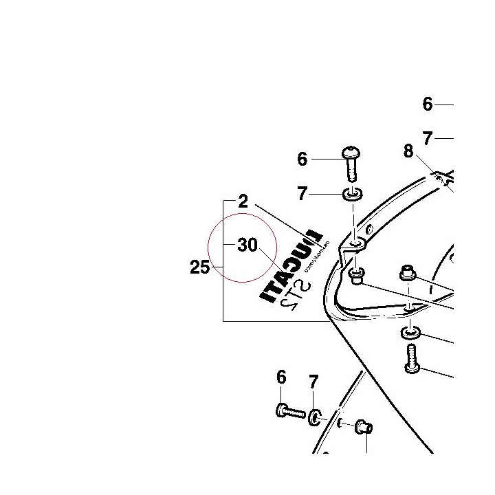 Graphic, right ducati ST2 43711131AA