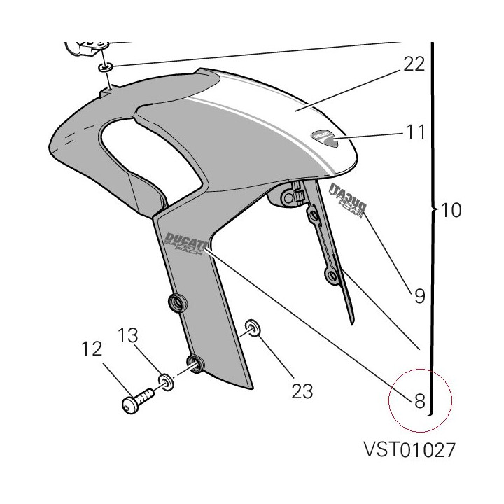 Decal ducati safety pack right 43713091A