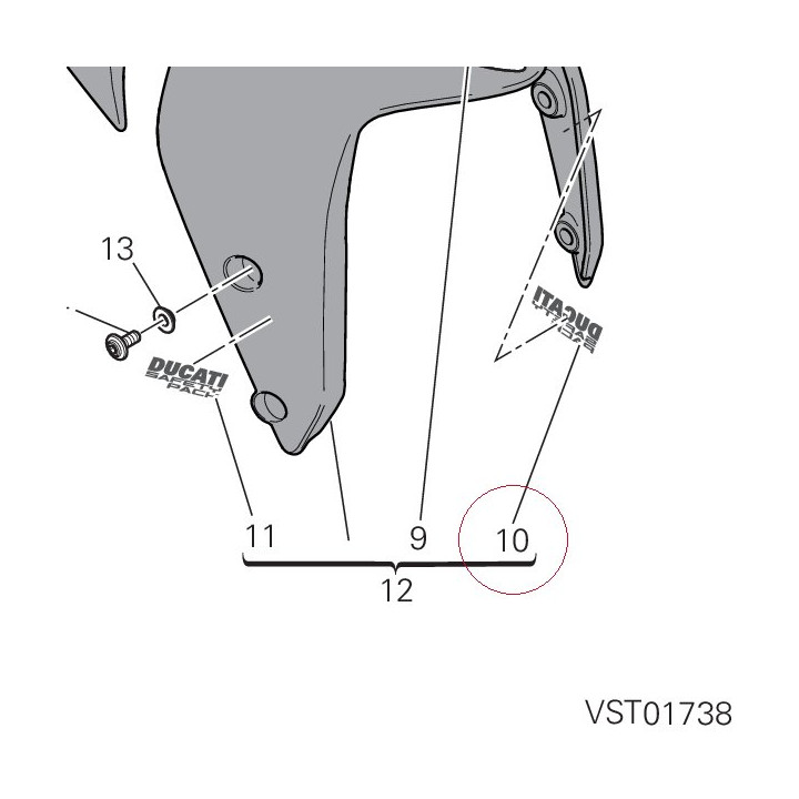 Decal ducati safety pack left 43713571A