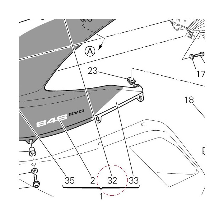 Sticker "headlight fairing" upper whi 43810002C