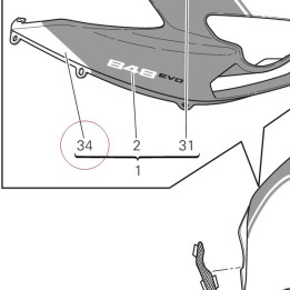 Sticker "headlight fairing" bottom wh 43810081E