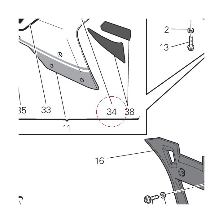 Emblem flag right 43810711A