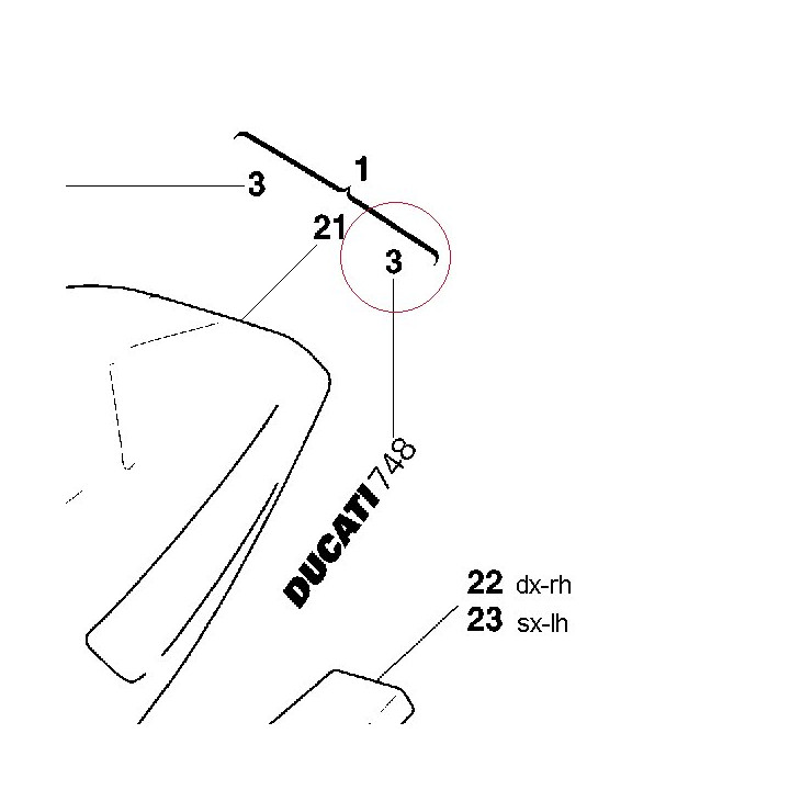 Sticker DUCATI748 43810991AA