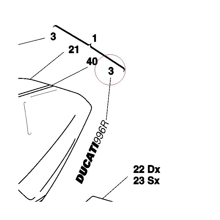 Sticker ducati 996R 43811051CA