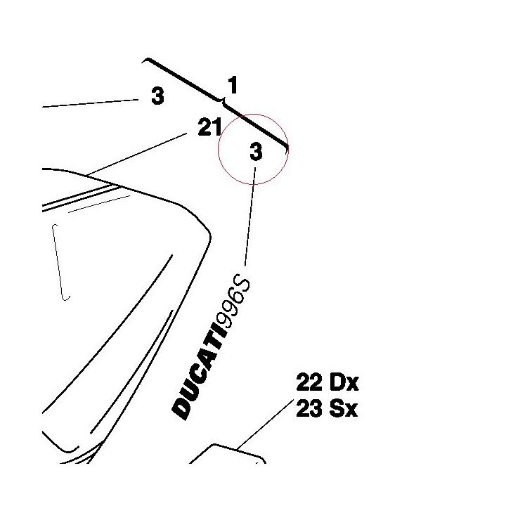 Sticker DUCATI996S 43811051DA
