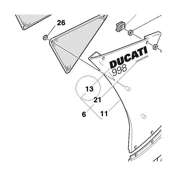 Graphic, left ducati 998 43812421AB