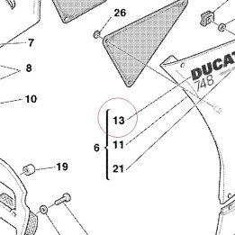 Emblem ducati 748 left 43812461AB