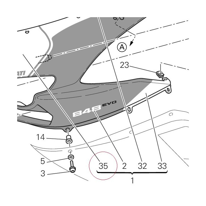 Sticker "headlight fairing" centre wh 43813281B
