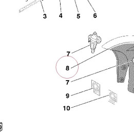 Strip, front mudguard 43813291A