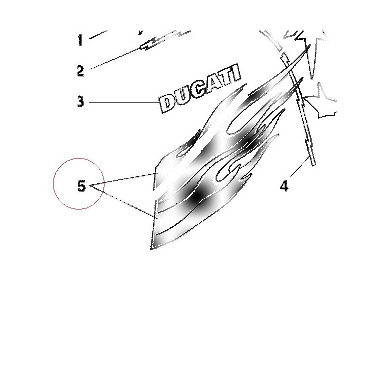 Decal - flames/fairing right side 43813431A