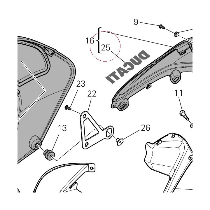 Sticker ducati for white/black 43813652AT