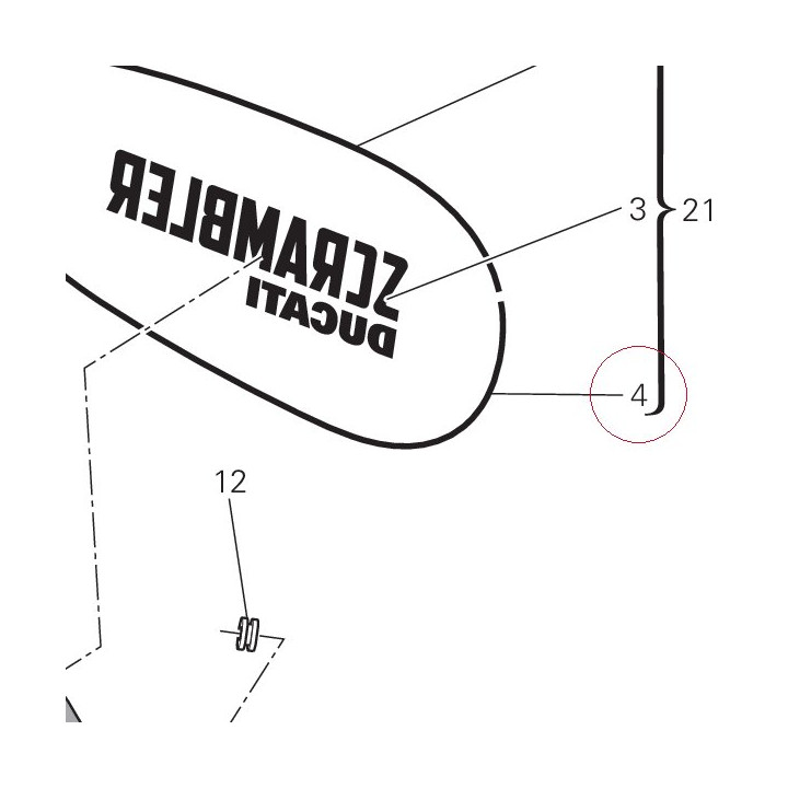 Adhesive strip black left 43817211A