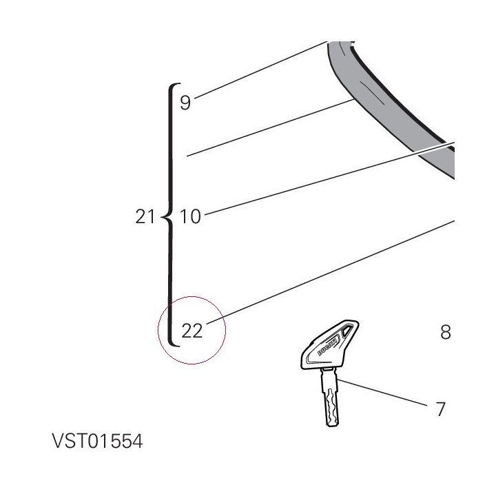 Adhesive strip black right 43819491A