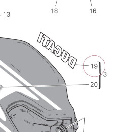 Left sticker ducati 43819511A