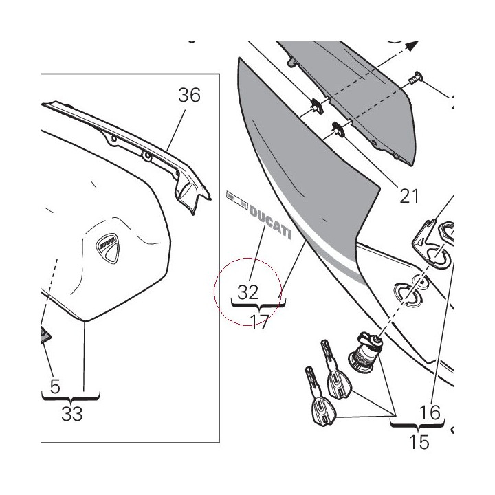Ita flag sticker ducati right 4381A861A