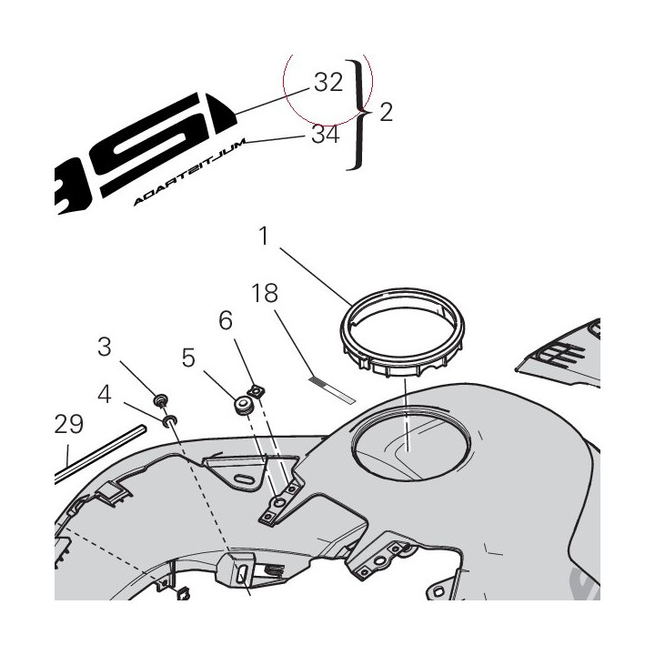 Right sticker 4381D301A