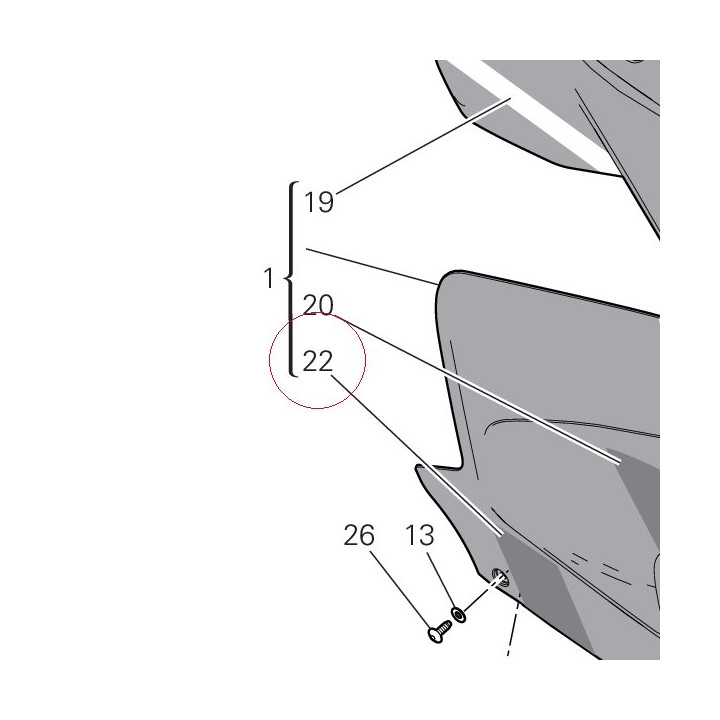Right sticker 4381D551A