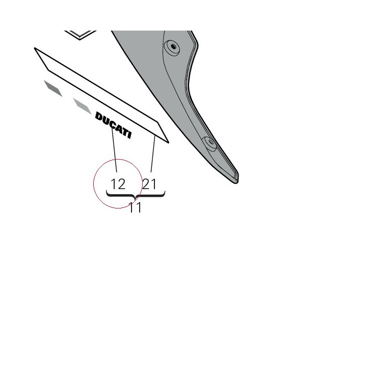 Decalcomania ducati destra 4381E161A
