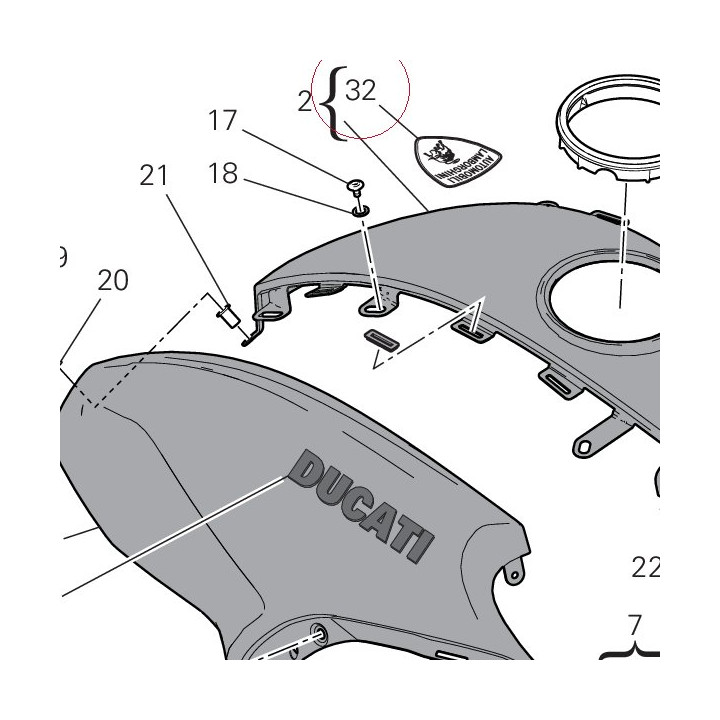 Scudetto cover centrale serbatoio 4381E231A