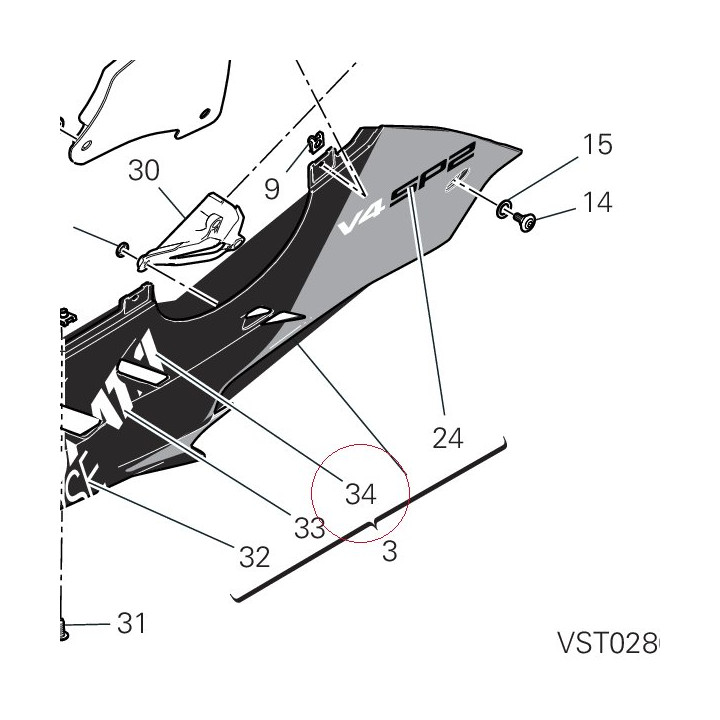 Decalco ducati corse 3 carena inf left 4381G581A