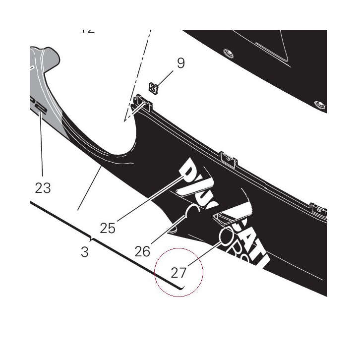 Decalco ducati corse 3 carena inf right 4381G611A