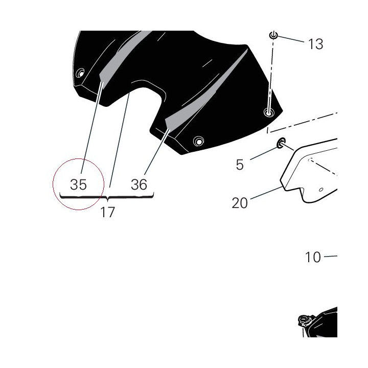 Decalcomania cover serbatoio destra 4381G641A