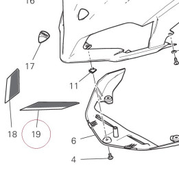Decalco becco left V20E s 4381H641A